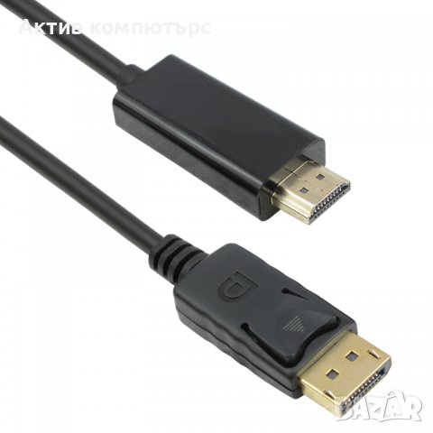 Кабел DeTech DP HDMI M/M, cooper, 3м, Черен