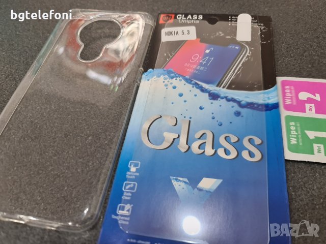 Nokia 1.3 , Nokia 5.3 комплект - прозрачен силикон+стъклен протектор, снимка 5 - Калъфи, кейсове - 29476564