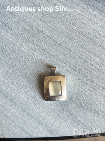 Сребърна висулка с естествен камък. №2902, снимка 1 - Колиета, медальони, синджири - 38436466