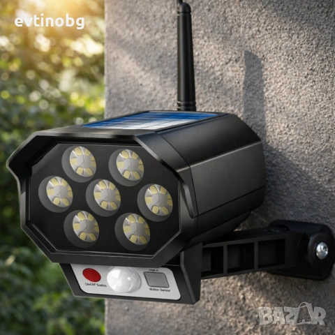 Соларна Лампа имитация на КАМЕРА BK-36 DRAGON 1200W – С датчик за движение, Дистанционно и Силен про, снимка 2 - Комплекти за видеонаблюдение - 53882446