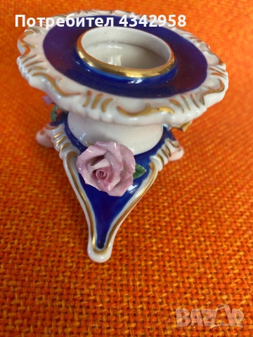 Vintage Frankenthal Dresden.1920 г. Античен свещник., снимка 4 - Антикварни и старинни предмети - 51691956