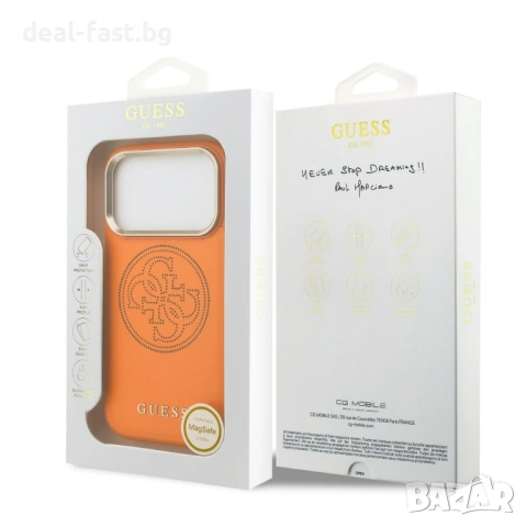GUESS Калъф Кейс Magsafe за iPhone 17 Pro / Orange / Оригинал /, снимка 2 - Калъфи, кейсове - 54311932