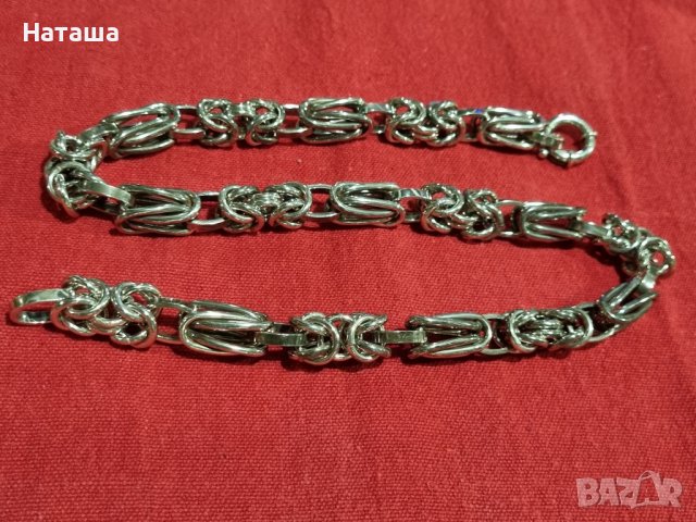 Масивен сребърен синджир кралска плетка , снимка 5 - Колиета, медальони, синджири - 42145906