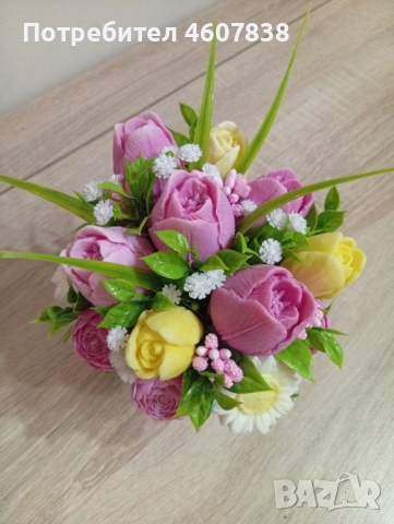 Цветя изкуствени от сапун 20-15 см, снимка 2 - Декорация за дома - 52106894