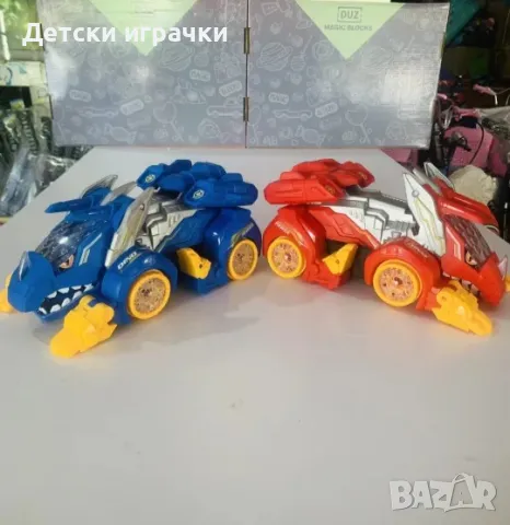 Динозавър кола трансфомер светлини и звуци на батерии , снимка 2 - Коли, камиони, мотори, писти - 48546877