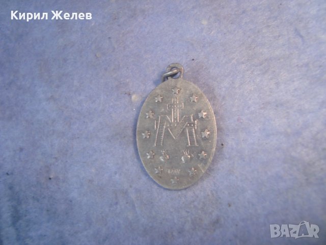 ПОСРЕБРЕНА РЯДКА СТАРА КАТОЛИЧЕСКА ДВУСТРАННА ИКОНКА 27484, снимка 2 - Антикварни и старинни предмети - 36903320