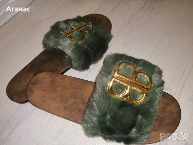 Дамски чехли с пух р. 38