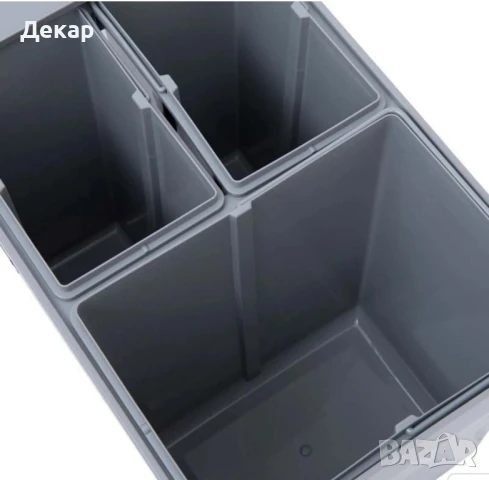 Кош за вграждане с 3 отделения за сортиране на кухненски отпадъци 40 л, снимка 5 - Аксесоари за кухня - 50980835