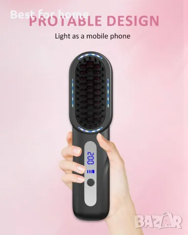 Безжична акумулаторна четка за брада и коса MEKK YX838, снимка 2 - Преси за коса - 48455655