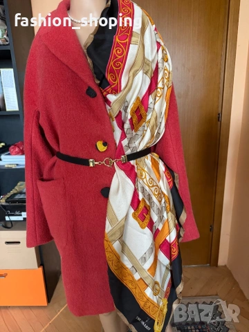 Палто Weekend Max Mara, цвят корал, размер 46 IT, снимка 18 - Палта, манта - 39359810