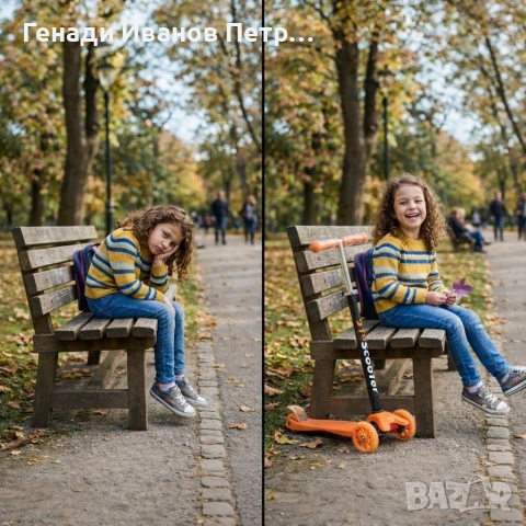 Детска сгъваема тротинетка , снимка 5 - Детски велосипеди, триколки и коли - 53944073