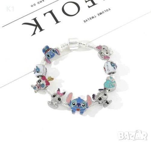 Гривна тип Пандора Лило и Стич с талисмани Lilo Stitch аксесоари, снимка 4 - Други - 53056835