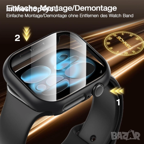 Кейс + Стъклен Протектор за Apple Watch Series 11 - 42mm и 46mm, снимка 4 - Смарт гривни - 52554257