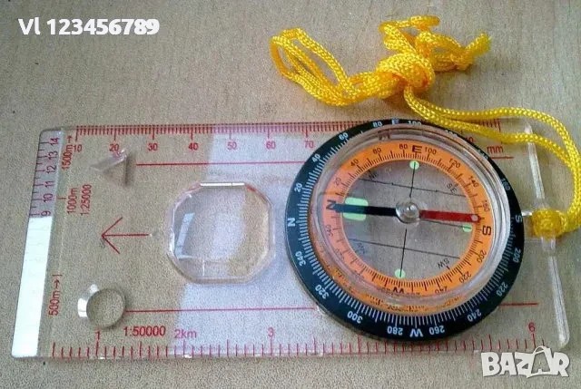 Стабилизиран призматичен компас на линийка/ориентиране/ тип Бусола, снимка 3 - Други спортове - 50670025