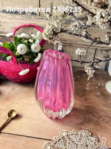 Ваза мурано, снимка 3 - Антикварни и старинни предмети - 54095564