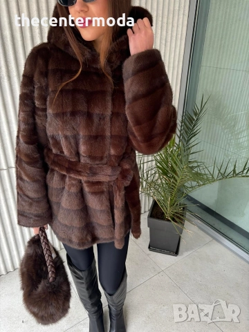 Дамско кафяво палто , снимка 4 - Палта, манта - 52886578