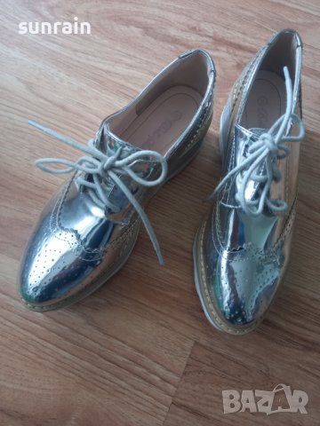 дамски сребърни обувки маратонки спортно елегантни, снимка 2 - Маратонки - 42836118