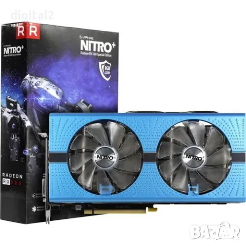 Видео карта Sapphire Radeon RX 580 Nitro+ Special Edition 8GB 24м. Гаранция, снимка 2 - Видеокарти - 49792273