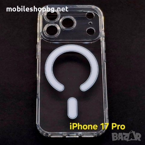 iPhone 17 Pro кейс прозрачен MagSafe защита на камерите, снимка 2 - Калъфи, кейсове - 51932040