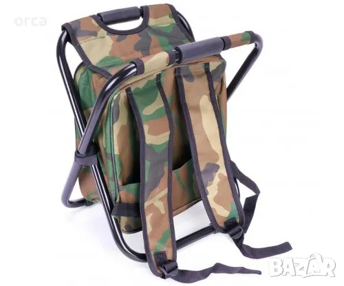 Раница със сгъваемо столче CAMOUFLAGE Fishing & Hunting – комфорт на открито 🎒🟢, снимка 4 - Такъми - 48486376