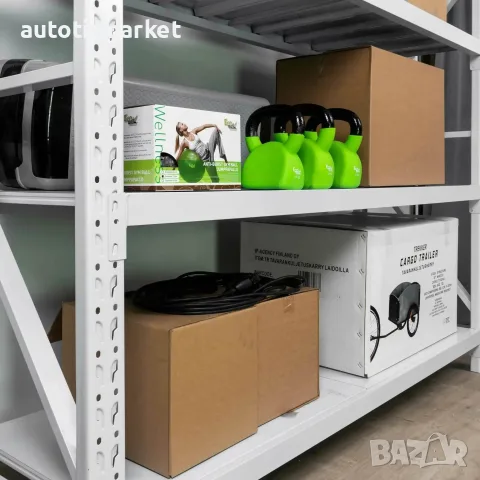 Метален складов стелаж 4 рафта 200 × 50 × 200 см, снимка 3 - Аксесоари и консумативи - 56051335