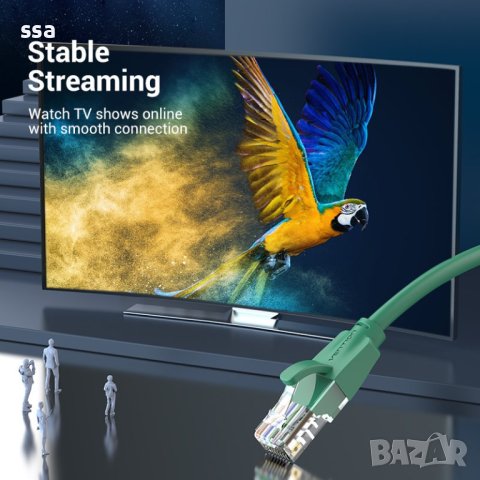 Vention Кабел LAN UTP Cat.6 Patch Cable - 1M Green - IBEGF, снимка 7 - Кабели и адаптери - 44217434