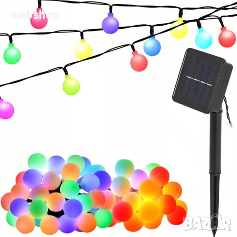 50 броя цветни Соларни Лампи тип Гирлянд ,  6.7метра, снимка 1 - Соларни лампи - 42606204
