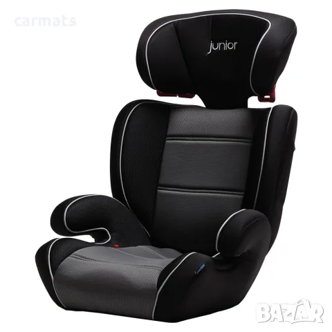 Детско столче за кола Petex Junior - Basic - черен цвят с бели кантове