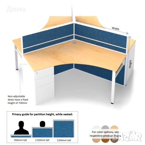 Бюро за трима души; работно място за трима