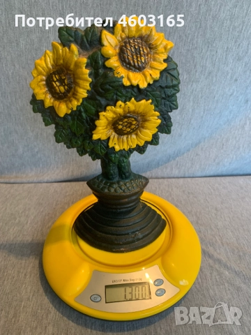 чугунена стоперка за врата с цвят на слънчоглед, снимка 5 - Антикварни и старинни предмети - 52513842