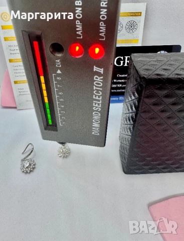 Сребърни обеци с мойсанит (диамант) 0.5 карата , снимка 9 - Обеци - 52260760