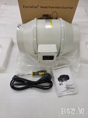 Ф100, Ф125, Ф150 Канален/ тръбен вентилатор, двускоростен с до 530 м³/ч, снимка 13 - Други машини и части - 53164988