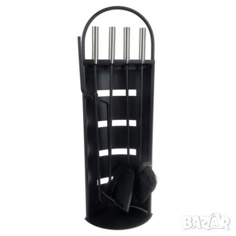 Комплект луксозни аксесоари за камина и печка на дърва-5в1 със стойка, снимка 4 - Камини - 51817415