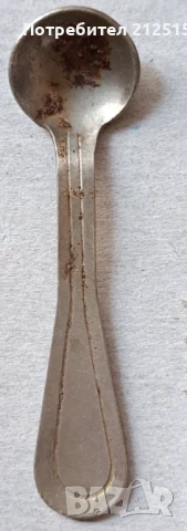 Стара миниатюрна лъжичка за хайвер или горчица. , снимка 1