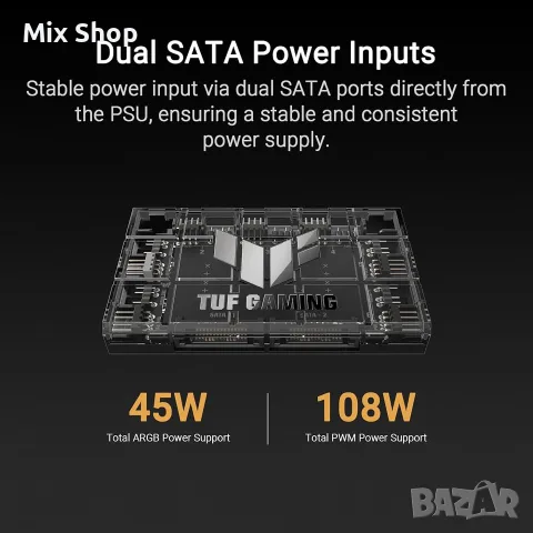 Нов ASUS TUF Gaming ARGB PWM хъб за вентилатори, снимка 7 - Друга електроника - 55726706