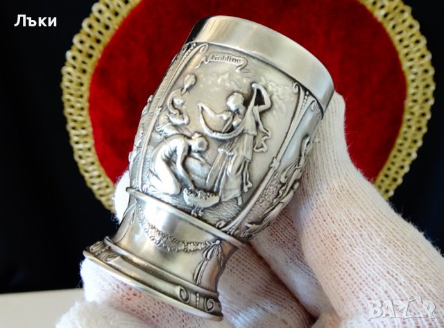 Чаша от калай за ракия,Годишните времена. , снимка 8 - Антикварни и старинни предмети - 39970253