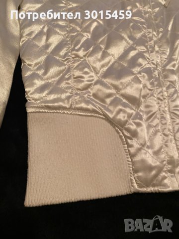 Бяло сатенено яке Tally Weijl с пухкава яка, снимка 8 - Якета - 42498314