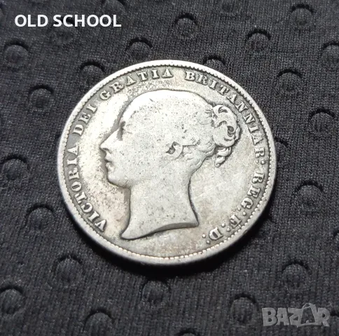 Шилинг 1864г. Виктория Англия сребро