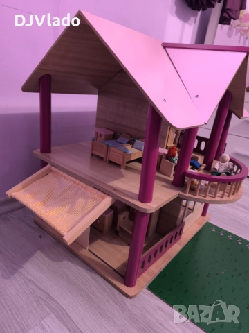 Масивна детска дървена къща за кукли, снимка 4 - Играчки за стая - 51970665