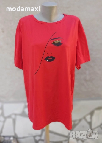 4XL /5XL Нова червена блуза (лице) 