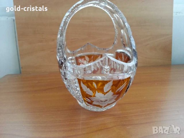 Кристална кошница купа цветен кристал, снимка 11 - Антикварни и старинни предмети - 29702522