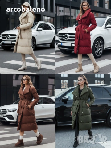 Дамско дълго ватирано зимно яке FAVI, 4цвята 