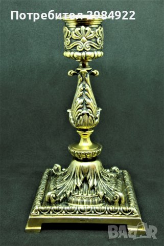 РАЗПРОДАЖБА Сребърен свещник, проба 800 със старо оригинално позлатяване НАМАЛЕНИЕ 