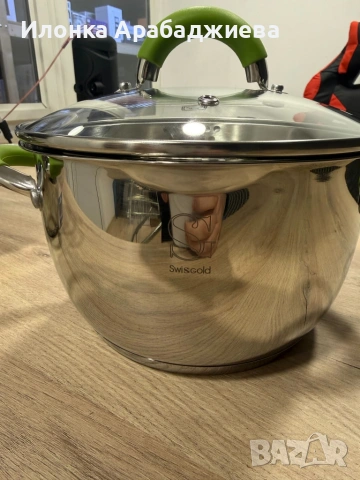 Комплект тенджери Swissgold Alana – 3 броя с капак от неръждаема стомана с 5-слойно капсулно дъно, снимка 4 - Съдове за готвене - 53329562