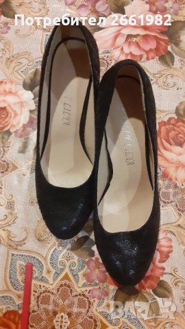 Черни обувки на висок ток - черни токчета🌺, снимка 1 - Дамски обувки на ток - 37070060