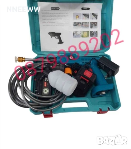 Акумулаторна водоструйка за почистване на автомобили с батерия и зарядно , снимка 4 - Аксесоари и консумативи - 50990917