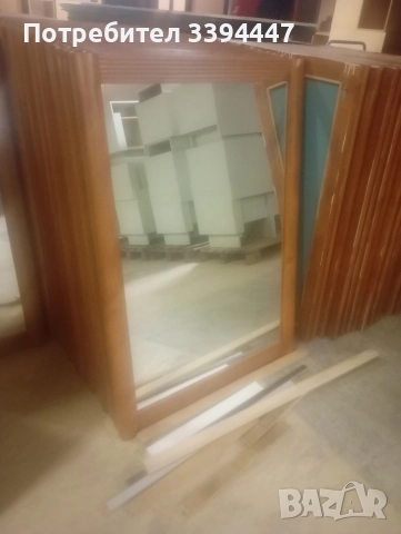 огледало с дървена рамка 80 на 110 сантиметра , снимка 2 - Огледала - 52938540