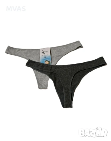 2 броя Нови дамски прашки сиви памучни Дамско бельо S размер