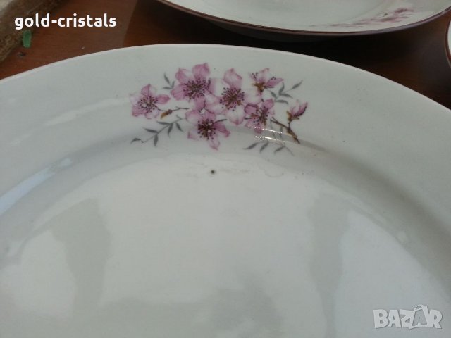 Стар български порцелан чинии плитки, снимка 3 - Антикварни и старинни предмети - 34338531