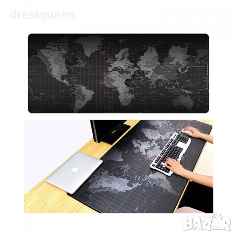 2118 Геймърска подложка за бюро с принт Карта на света, снимка 3 - Геймърски - 37356729